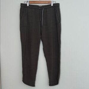 Marine Layer Allison Olive Green TENCEL Drawstring Pants | Relaxed Fit Size L